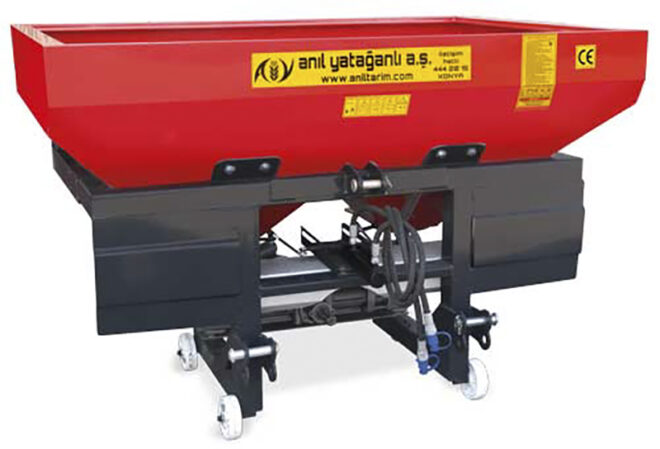 Épandeur d'engrais hydraulique à double disque
